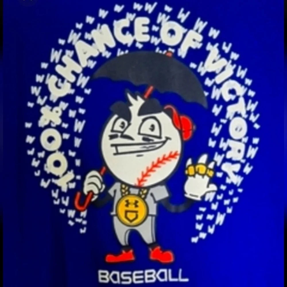 Under Armour Youth Large Blue T-Shirt 100% Chance of Victory Baseball Graphic - Picture 2 of 4